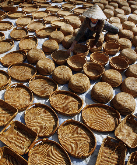 The village of beautiful woven bamboo and rattan